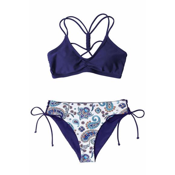 NWT CUPSHE Womens Two Piece Bikini Reversible Bottoms Swimsuit Size Medium - Picture 4 of 7